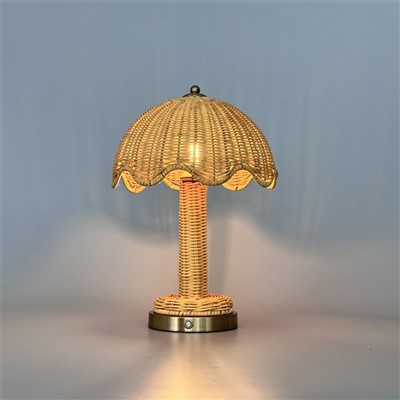 휴대용 및 충전식 레트로 등나무 테이블 램프